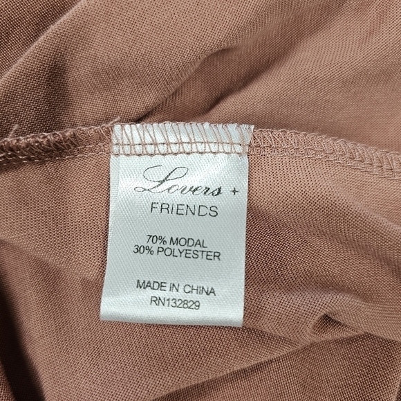 Lovers + FRIENDS Sweet Things Fit & Flare Dress, Backless Tie Neck Pink - Picture 5 of 9